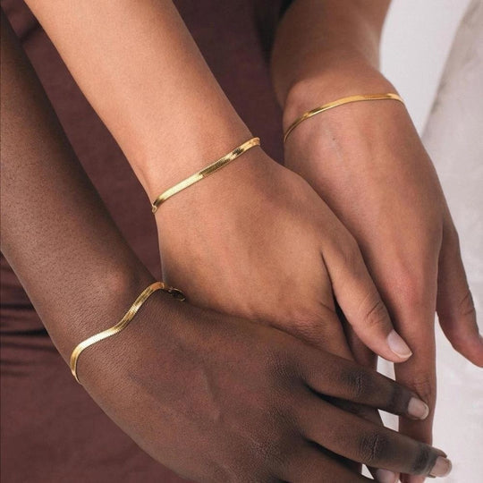 Pulsera Serpiente Chapada en Oro de 18K